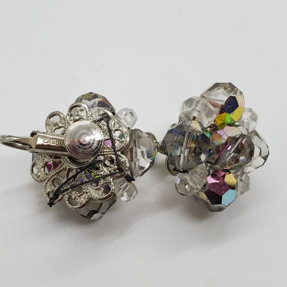 Vintage Zakian Laguna rhinestone crystal silvertone screw on - Picture 7 of 9